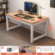 Pine Wood Color and White Frame Computer Desk