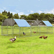 Flat Roof Chicken Coop Metal galvanized steel 3x8M