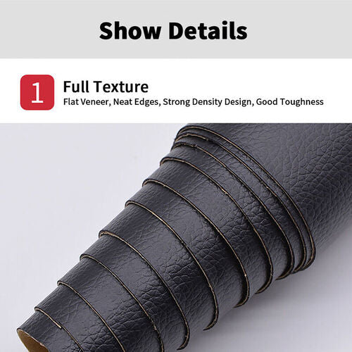 24 Colors Lychee Pattern Leather Repair Patch - 59x19 Inch Large Self-Adhesive Faux Leather Patch Kit For Couches, Car Seats