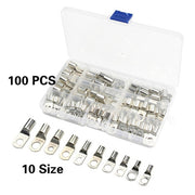 100pcs Wire Cable Lugs Copper Ring Wire Connectors Terminal