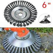 6" Rotary Weed Wheel Brush Cutter Steel Wire Trimmer Head