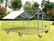 Chicken Coop Metal 32mm galvanized steel coop With Shade - Paktec.nz