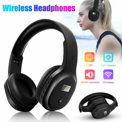 Wireless Bluetooth Headphones Headset with Portable FM Radio