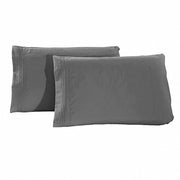 Pillowcase Pillowcases Embroidered Grey 2PC