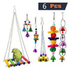 6pcs Wooden Bird Toy Parrot Cage Hammock Chewing Swing Toys