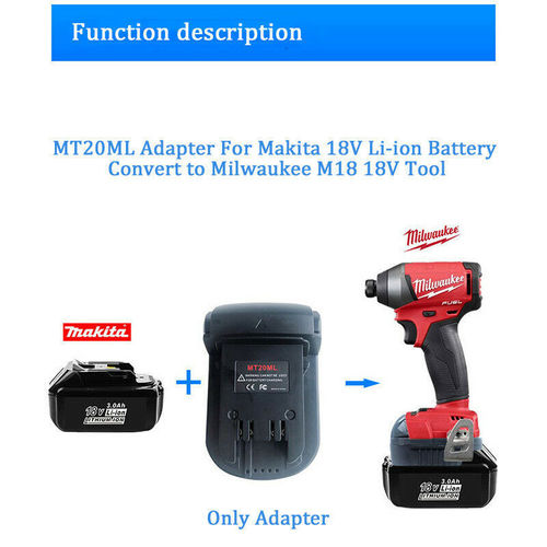 Makita 18V Li-ion Battery Convert to Milwaukee M18 18V