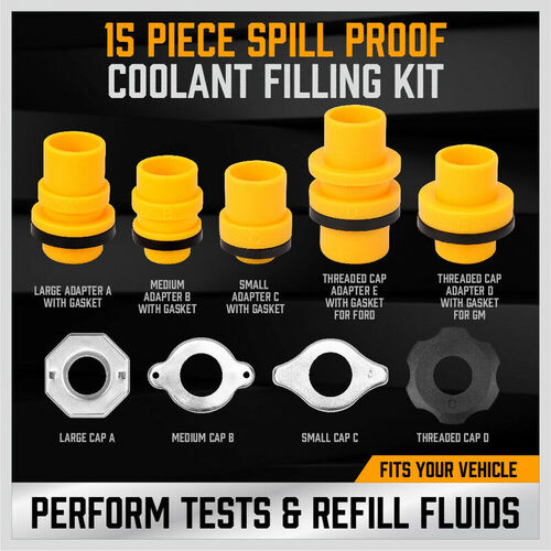 Car Radiator Filling Plug Spill Proof Car Radiator Coolant Filling Funnel Kit Universal Adapter ...