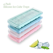 Silicone Ice Cube Tray Molds With Lid 4 Trays