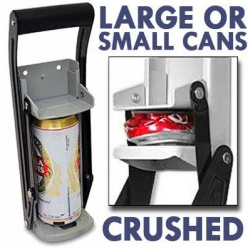 16 oz Can Crusher - Metal Can Crusher Wall Mounted with Easy Pull-Down Mechanism - Heavy Duty Aluminum Can Crusher for Recycling Soda, Beer Cans