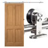 1.83M Stainless Steel Antique Single Sliding Barn Door Hardware Track Roller Kit