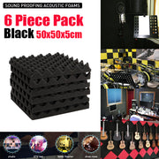 6pcs Black Acoustic Soundproofing Foam Studio Sound Absorption Panels
