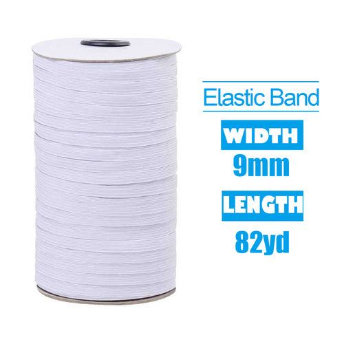 9mm 82 Yard Braided Elastic Band Flat Elastic Cord Ribbons – Paktec.nz