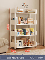 Multi-tier Home Bookshelf - white Panel - Length 43cm - 4 tiers