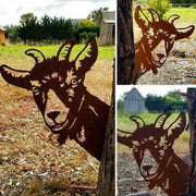 Metal Arts Garden Sculptures Farm Peeping Ornament Goat