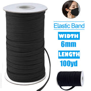 6mm 100 Yard Braided Elastic Band Flat Elastic Cord Ribbons