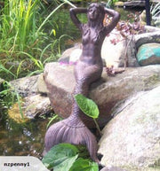 Cast Iron Mermaid Nautical Decor Statue