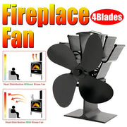 4 Blade Heat Powered Silent Fireplace Stove Fan