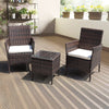Outdoor PE Rattan Table and Chairs - 3pc Set