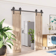 Barn double Door Hardware Large Wheel 4M Sliding Track Black Antique