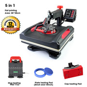 5-In-1 Digital Heat Press Machine Transfer Swivel Sublimation Printer