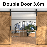 Barn Door Hardware Track 3.6M Double Door - Paktec.nz