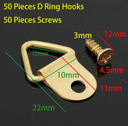 Picture Hooks D Ring Screw 50 Sets
