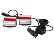 Trailer Tail Lights 7 Pin Round Magnetic 16 LED
