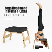 Yoga Headstand Chair Bench Wooden Fitness Training Equipment