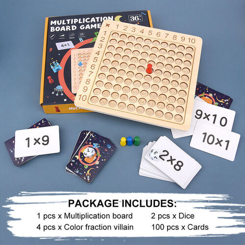 Wooden Montessori Multiplication Board Game Math Educational Learning ...