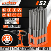 Screwdriver Bit Set 32pcs Extra Long Hex Torx Key Drill Phillips Slot