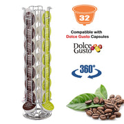 Coffee Pod Holder 32 Rotating Capsule Stand Display Rack Dolce Gusto