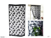 1*2M Butterfly Pattern Tassel String Curtain-Black