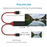 Lightning to HDMI Cable iPhone iPad AV TV Adapter Cable